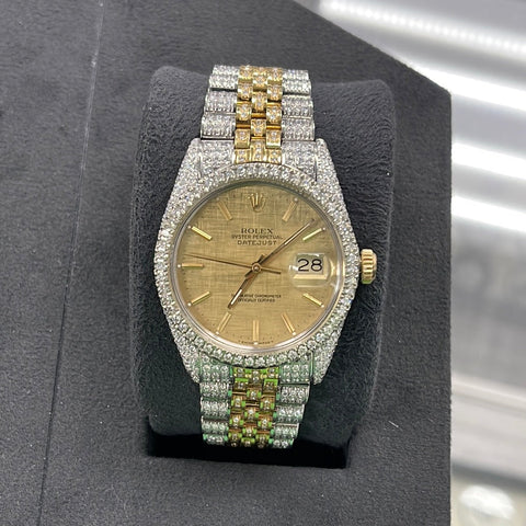 Rolex Datejust 36 16013 Bust Down Jubilee Champagne Linen Dial