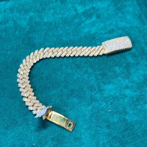 14k yellow gold diamond Miami cuban bracelet 13mm