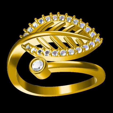 Ladies Diamond Leaf Ring