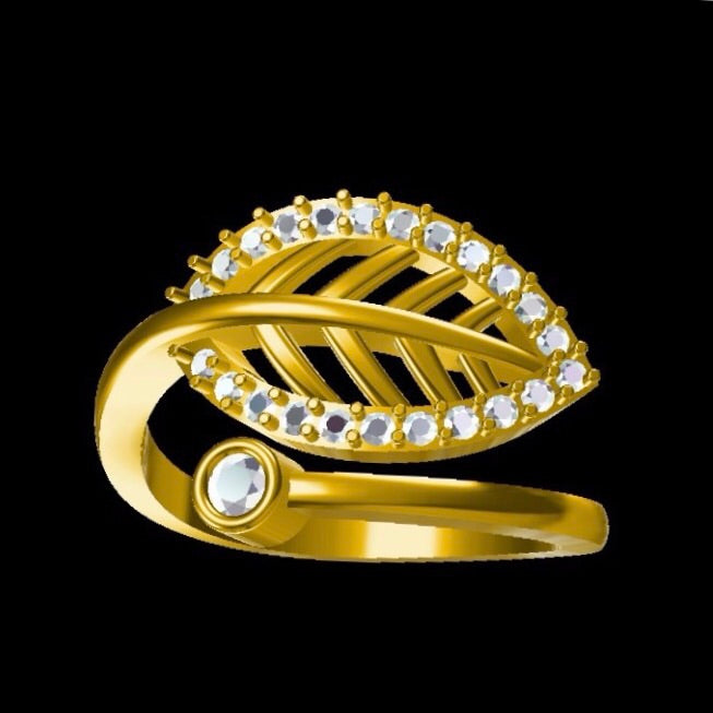 Ladies Diamond Leaf Ring