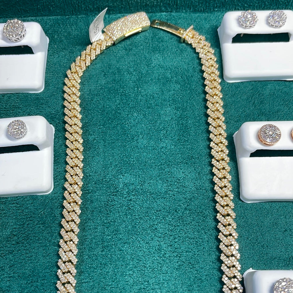 14k diamond Miami cuban chain 8mm