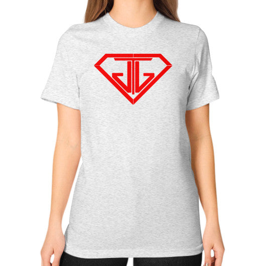 JTJ Blood Red Logo Women's Boyfriend T-Shirt Ash grey - Jain The Jeweler