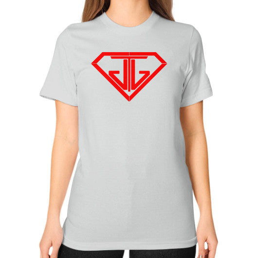 JTJ Blood Red Logo Women's Boyfriend T-Shirt Silver - Jain The Jeweler
