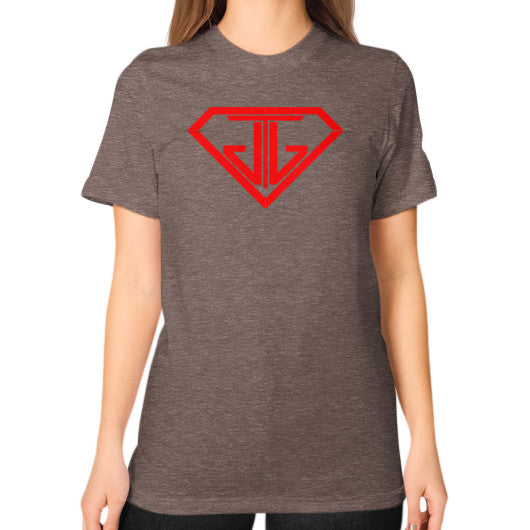 JTJ Blood Red Logo Women's Boyfriend T-Shirt Tri-Blend Coffee - Jain The Jeweler