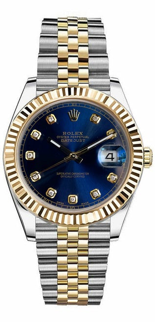 Rolex 41mm Datejust Yellow Gold 126333 Custom Blue Diamond