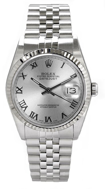 Rolex Men's Datejust Stainless Steel Silver Roman Dial