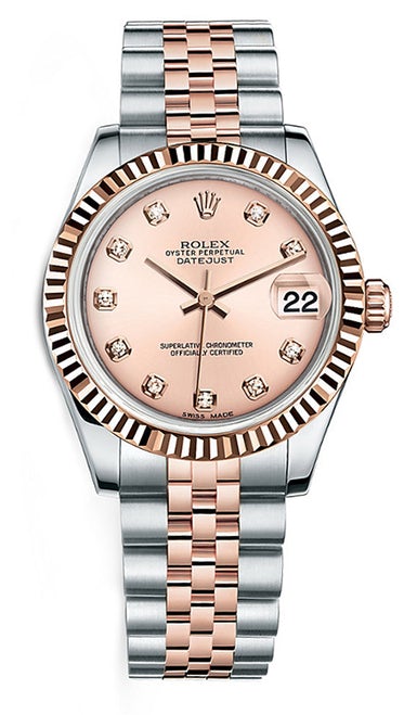 Rolex New Style Datejust Midsize Two Tone Custom Diamond Dial on Jubilee Bracelet P178271RDFJ