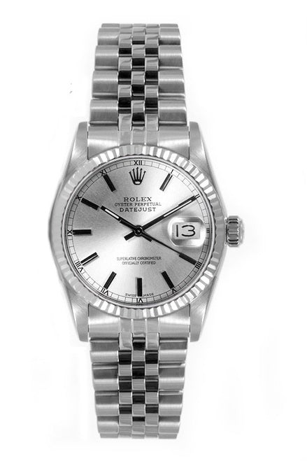 Rolex Women's Datejust Midsize Stainless Steel Silver Index Dial