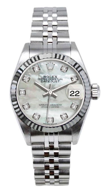 Rolex Women's Datejust Stainless Steel Custom Mother of Pearl Diamond Dial