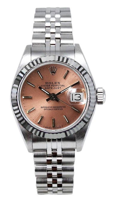 Rolex Women's Datejust Stainless Steel Custom Pink Index Dial