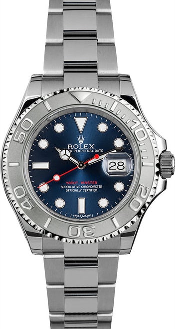 Rolex Yacht-Master Steel 16622 Pre-Owned Custom Blue Dial