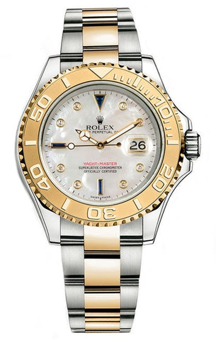 Rolex Yacht-Master Two-Tone Custom Pearl Sapphire 16623 Pre-Owned